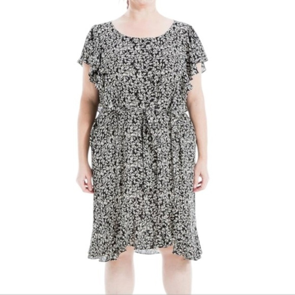 Max‎ Studio Women's Plus Size Flutter Sleeve Waist Tie Dress Plus Size 3X New!